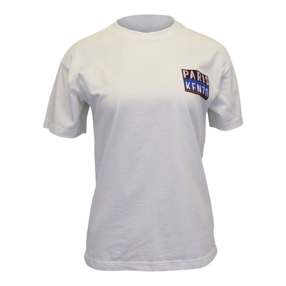 Kenzo Paris Logo-Print T-shirt in White Cotton